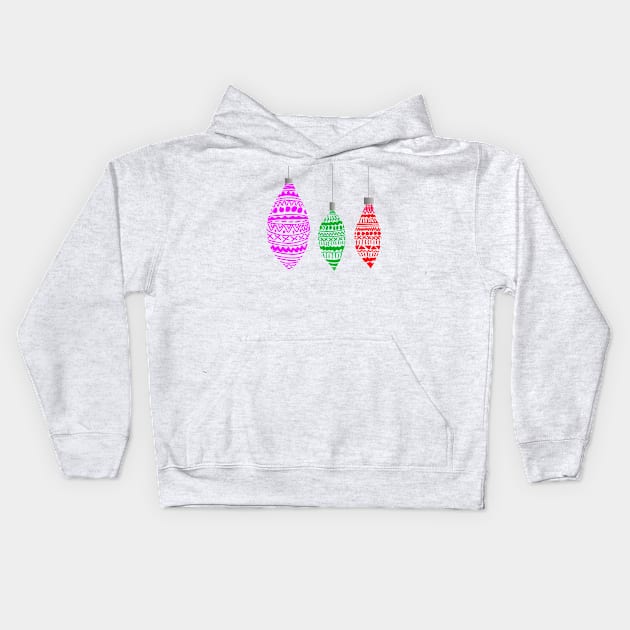 Christmas Baubles Kids Hoodie by GemmasGems